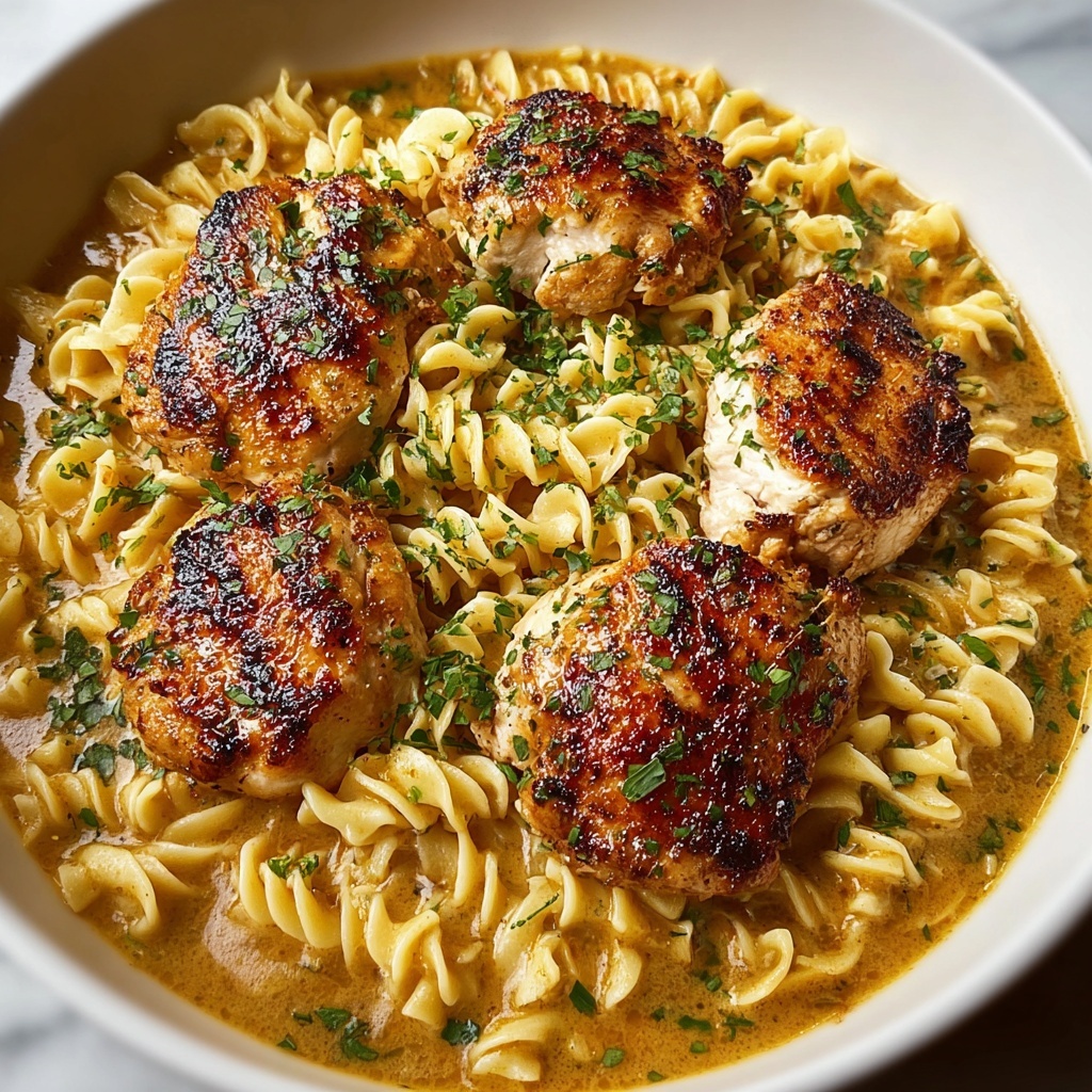 Chicken with Buttered Lemon Parmesan Noodles Recipe - Recipe Image
