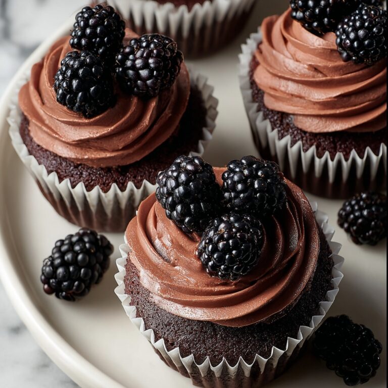 Dark Chocolate Blackberry Cupcakes Recipe