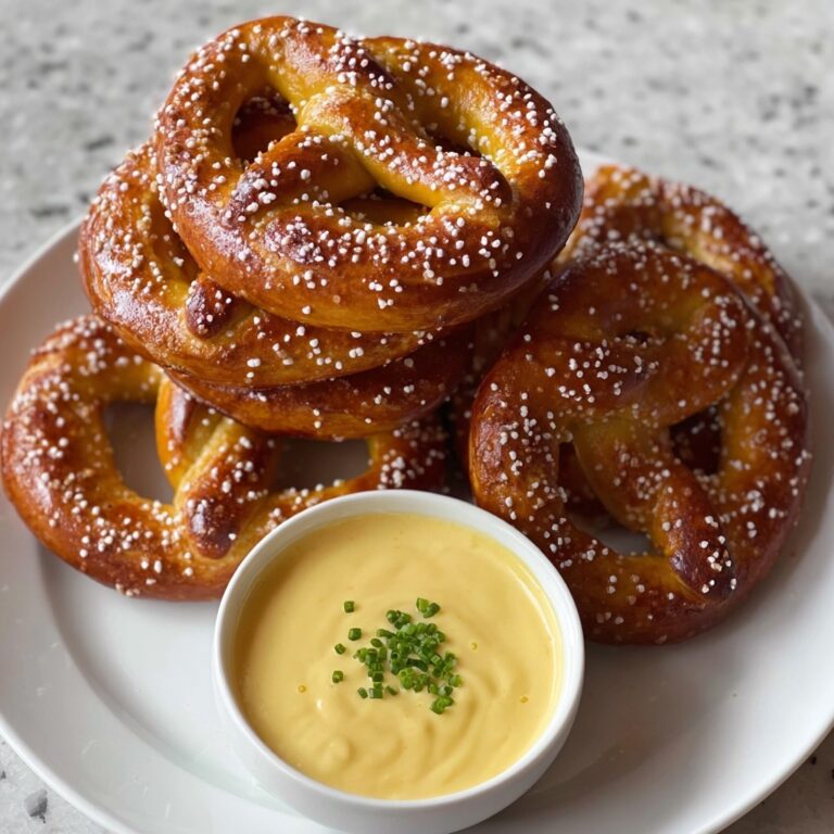 Cheesy Pretzels with Creamy Cheese Dipping Sauce Recipe