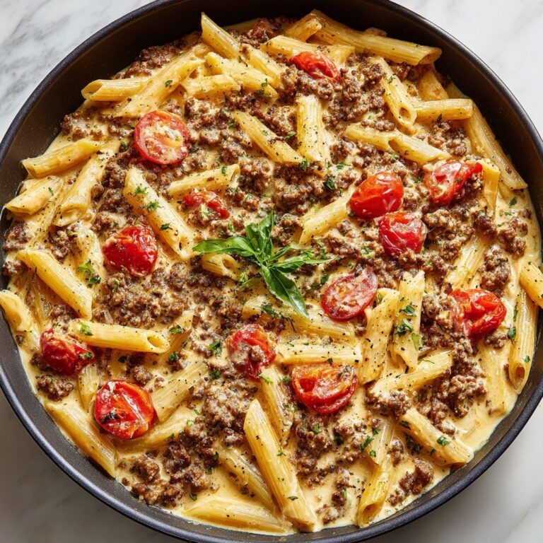 One Pot Creamy Tomato Beef Pasta Recipe