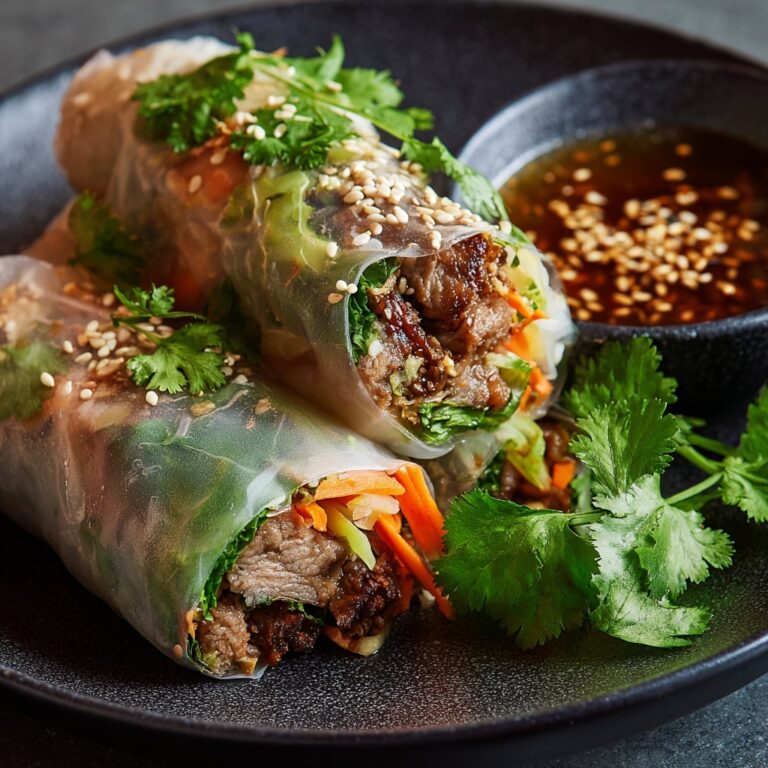 Beef Spring Rolls with Peanut Lime Sauce Recipe