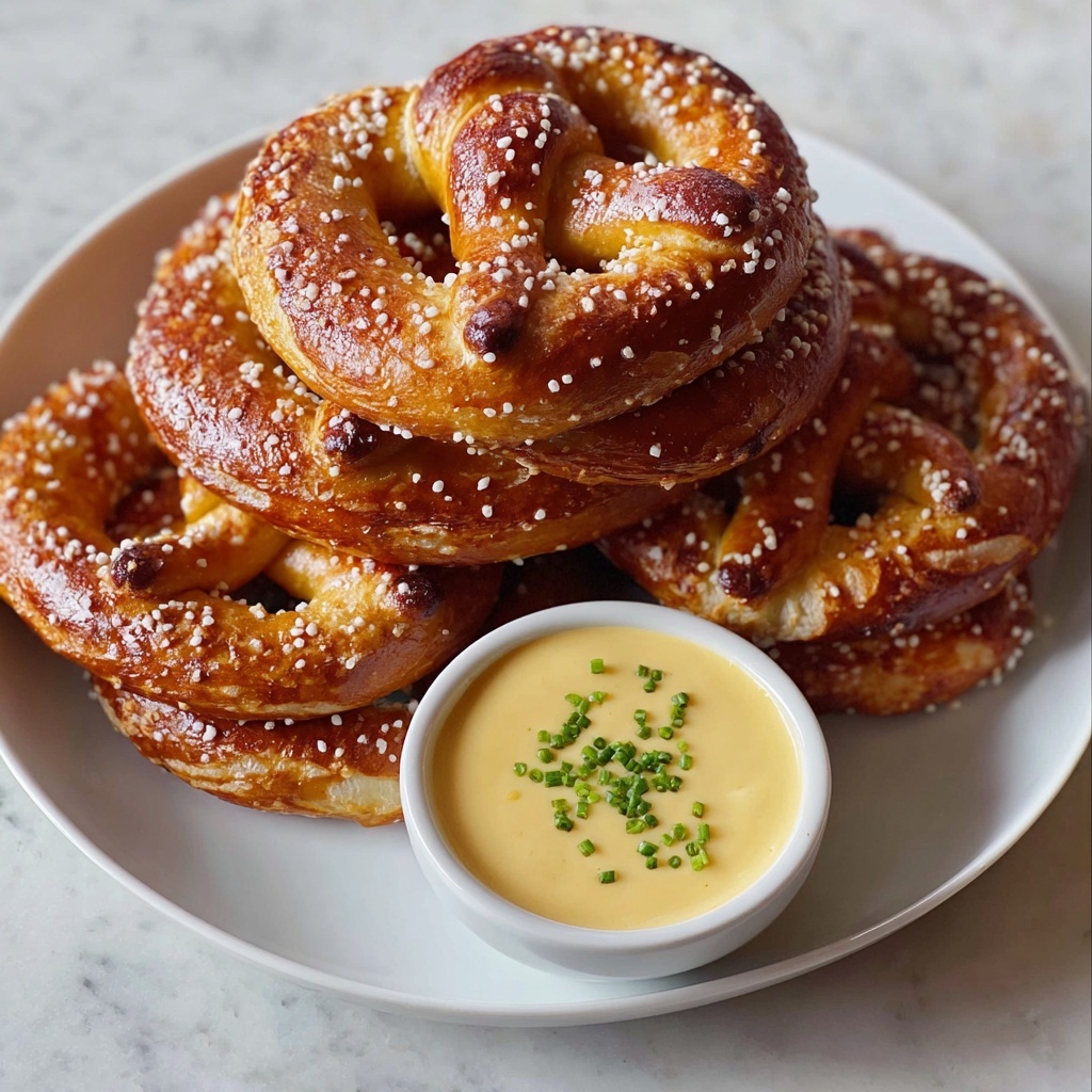 Cheesy Pretzels with Creamy Cheese Dipping Sauce Recipe - Recipe Image