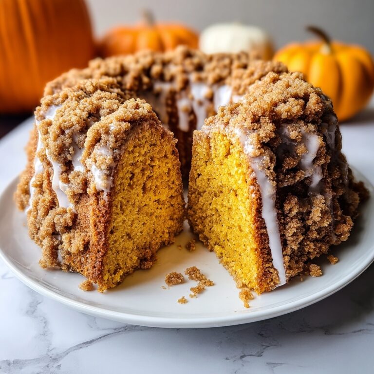 Pumpkin Coffee Cake with Streusel Topping and Vanilla Glaze Recipe