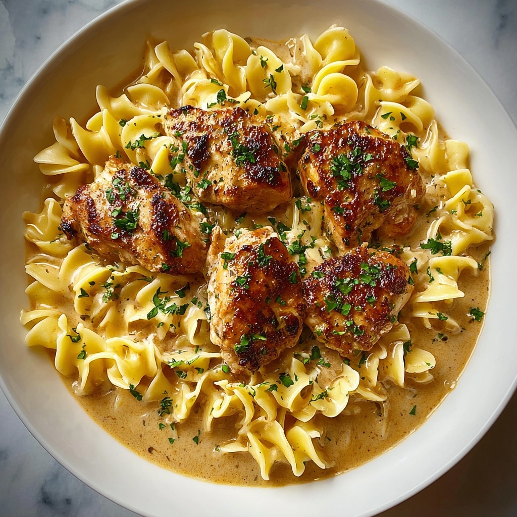Chicken with Buttered Lemon Parmesan Noodles Recipe - Recipe Image